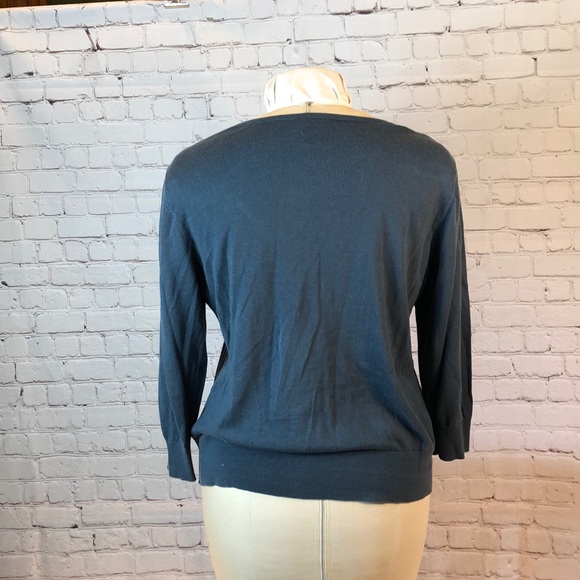 Ann Taylor Open Cardigan Sweater Blue Large - Picture 3 of 5